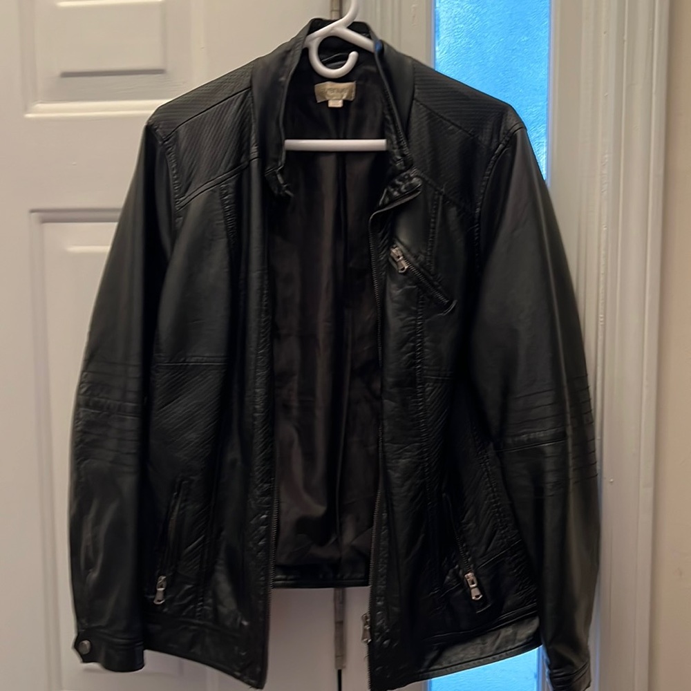 Black leather jacket